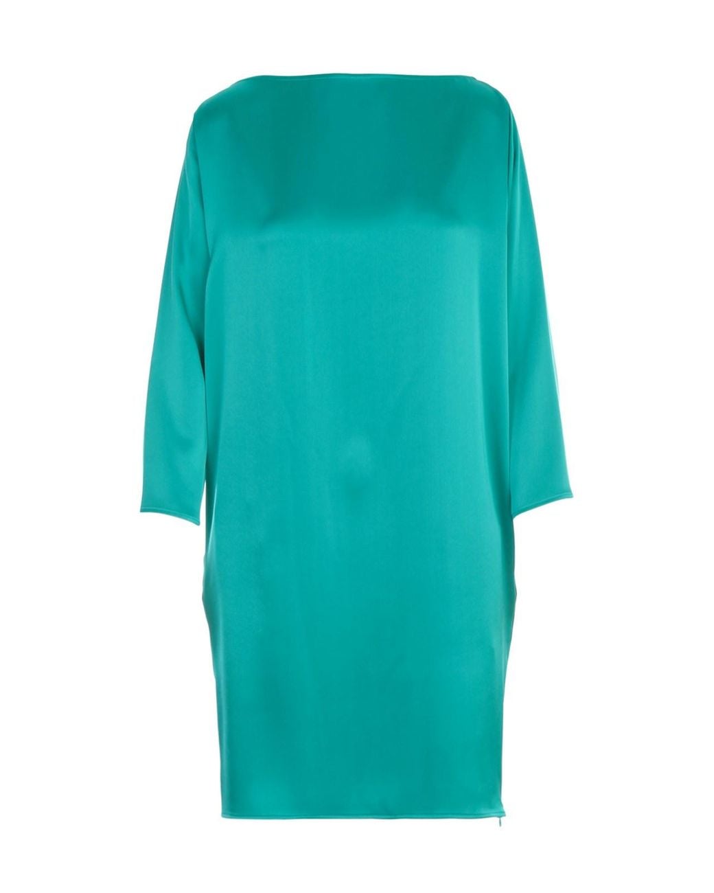 Gianluca Capannolo Blue Nathalie Satin Boat Neck L/S Dress