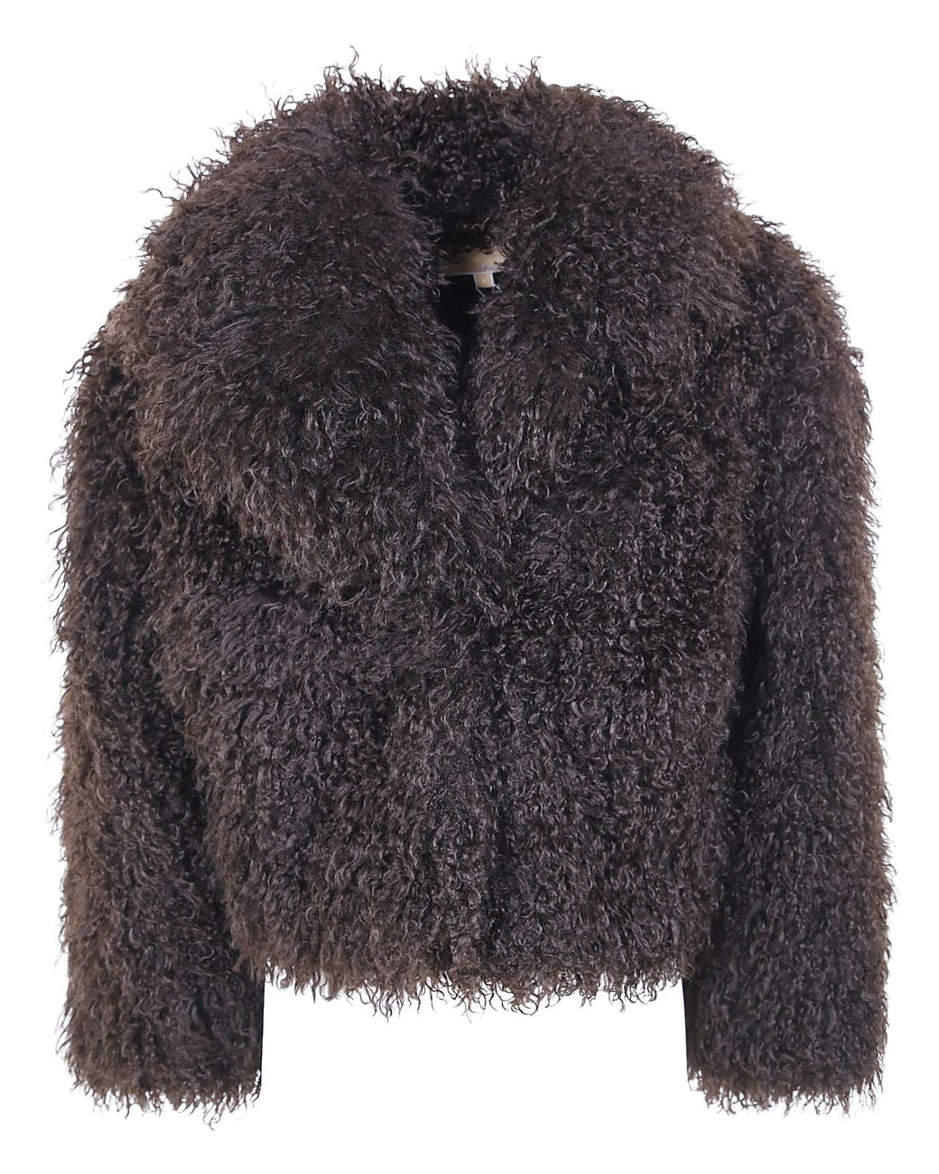MICHAEL Michael Kors Black Cropped Faux Fur Peacoat