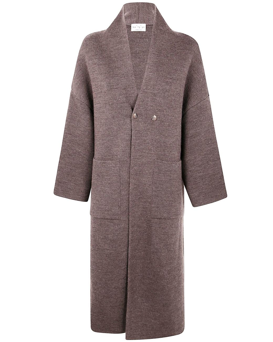 Ma'ry'ya Brown Long Coat Buttons Jaw