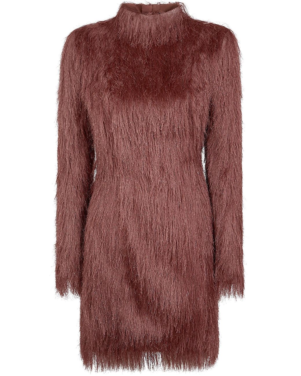 Balmain Purple Long Sleeves Fringes Bodycon Short Dress