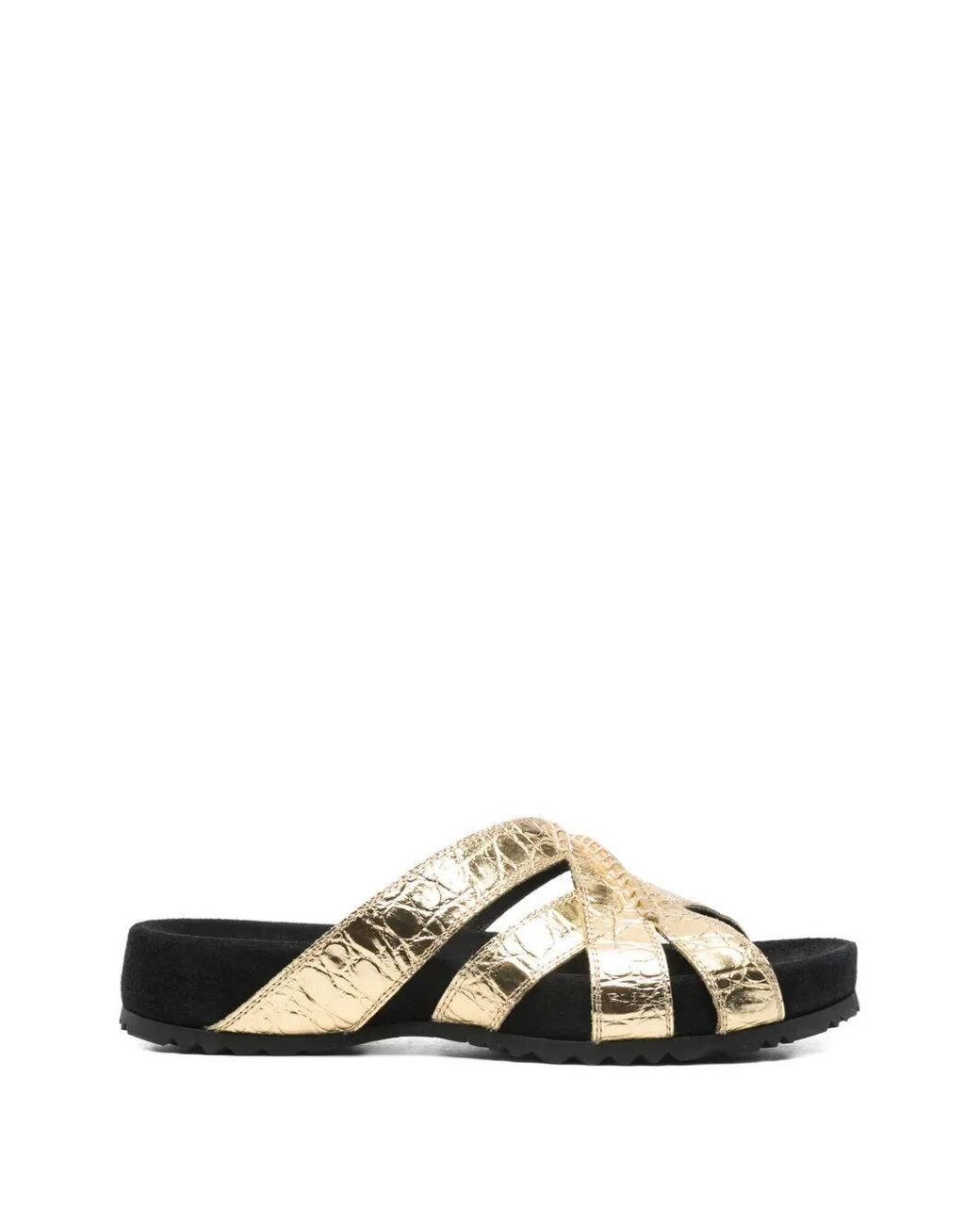 Dries Van Noten White Leather Braided Slippers
