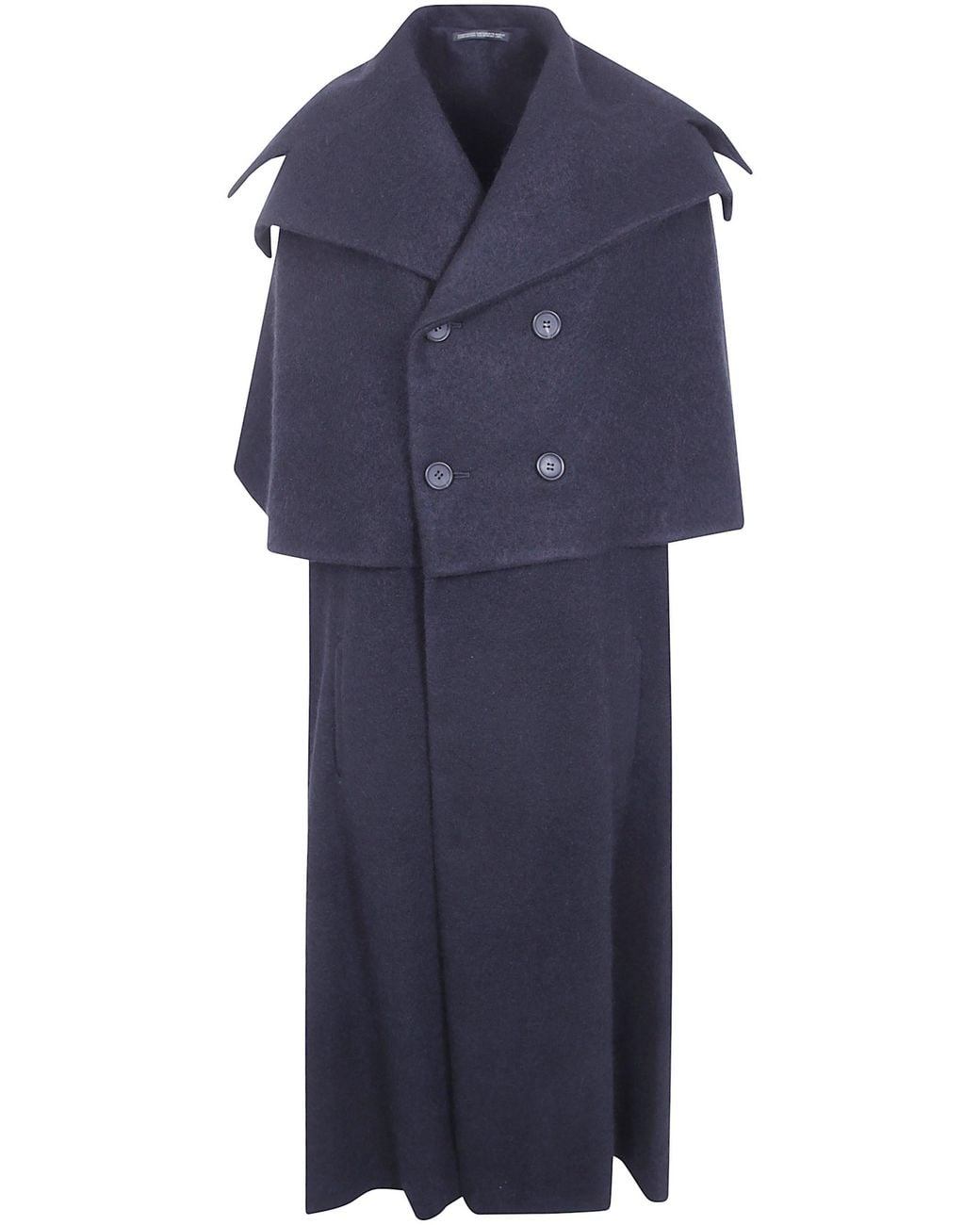Yohji Yamamoto Blue Cape Coat Big Lapel "Big Lapel Cape Coat"