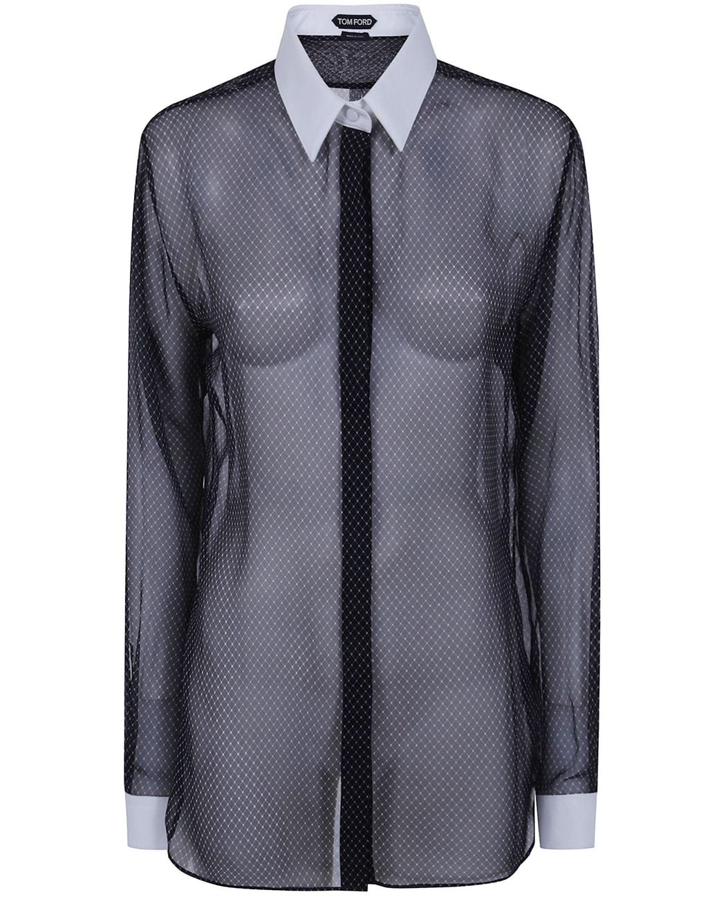Tom Ford Blue Shirt Printed Losange