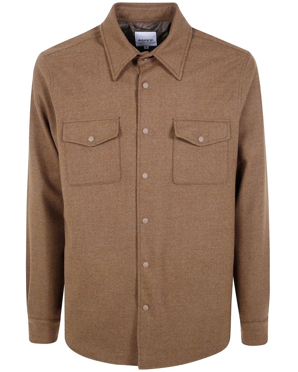 Aspesi Brown Shirt "Doppia" for men