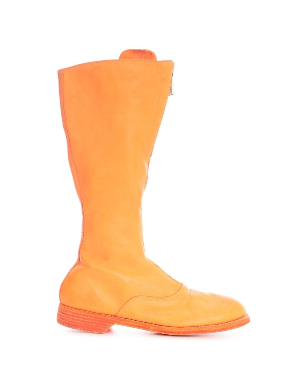 Guidi Orange Front Zip Army Boots Sole Leather