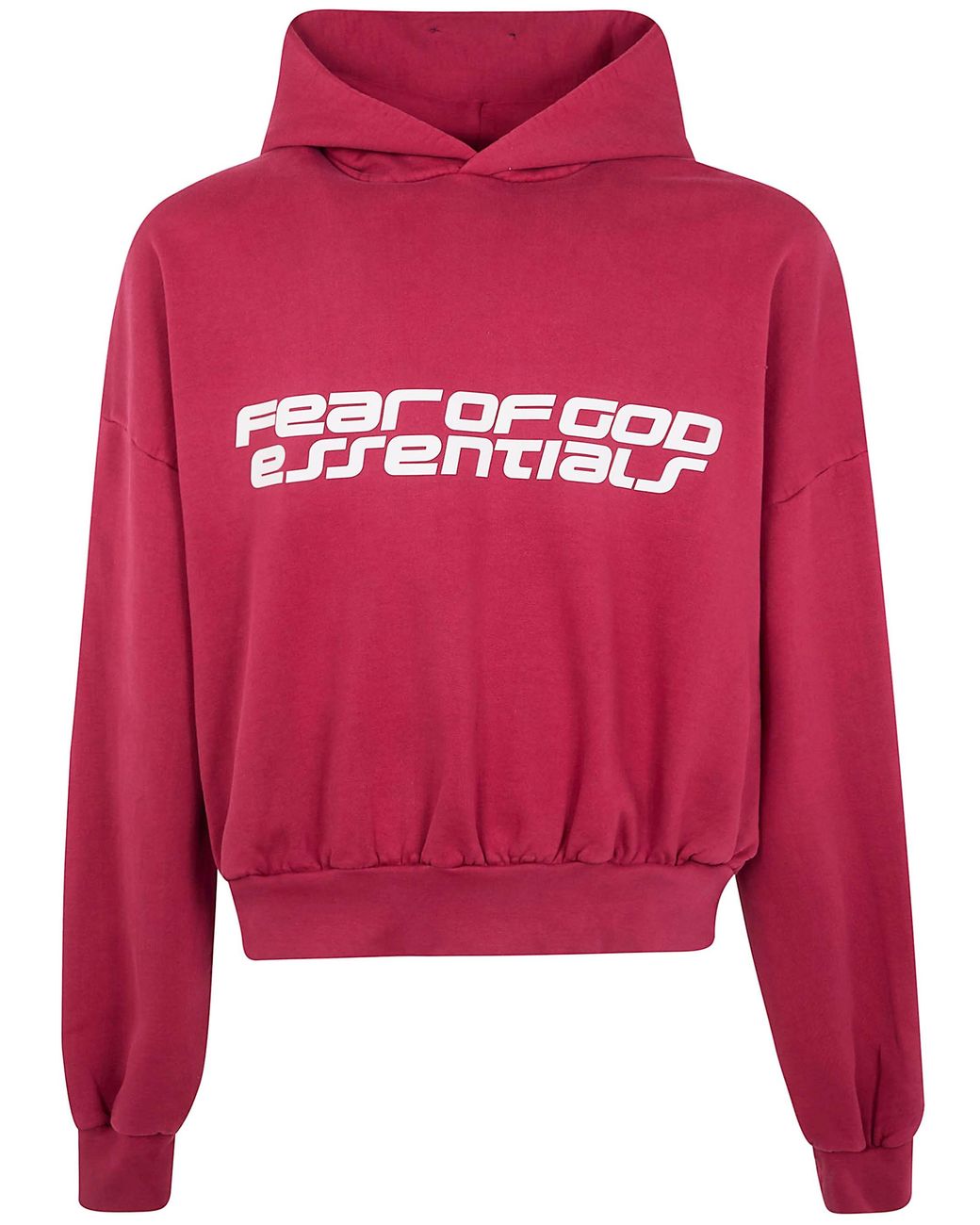 Fear Of God Red "Cropped Relaxed" Hoodie for men