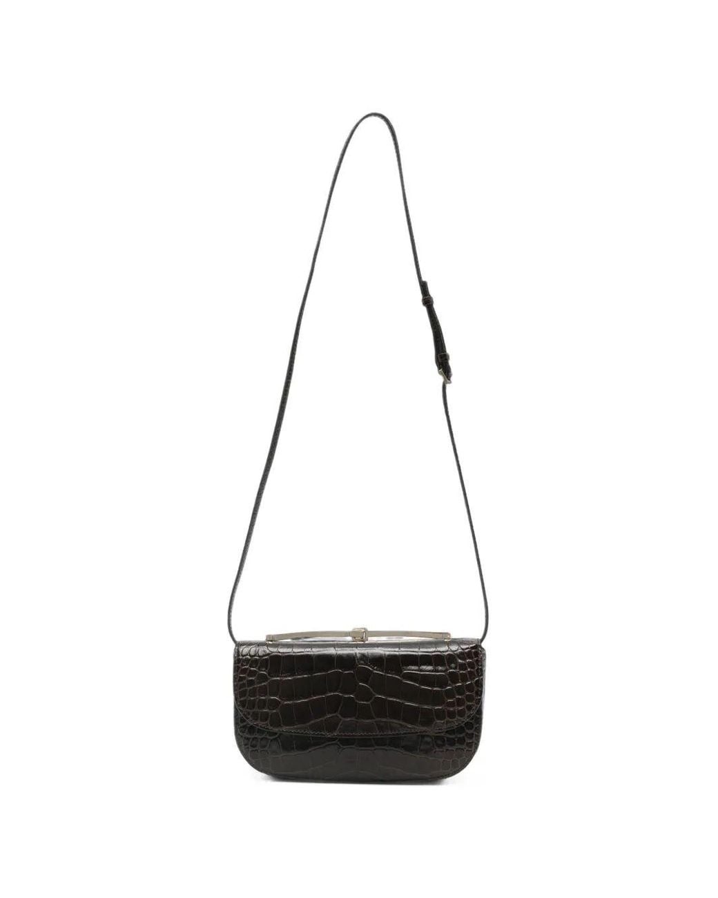 Tom Ford White Clutch Printed Croc "Tumbled Soft Printed Croc Mini Bag"