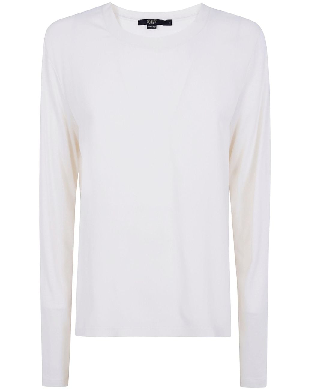 Seventy White Sweater Round Neck "Jersey Crepe"