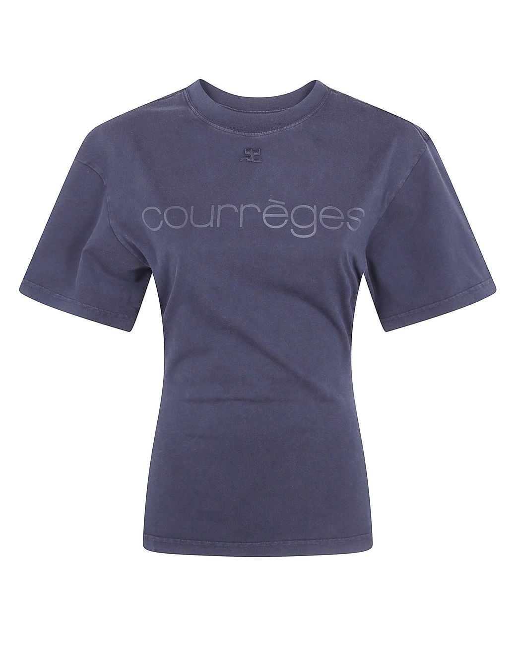 Courreges Blue T-Shirt Logo Print