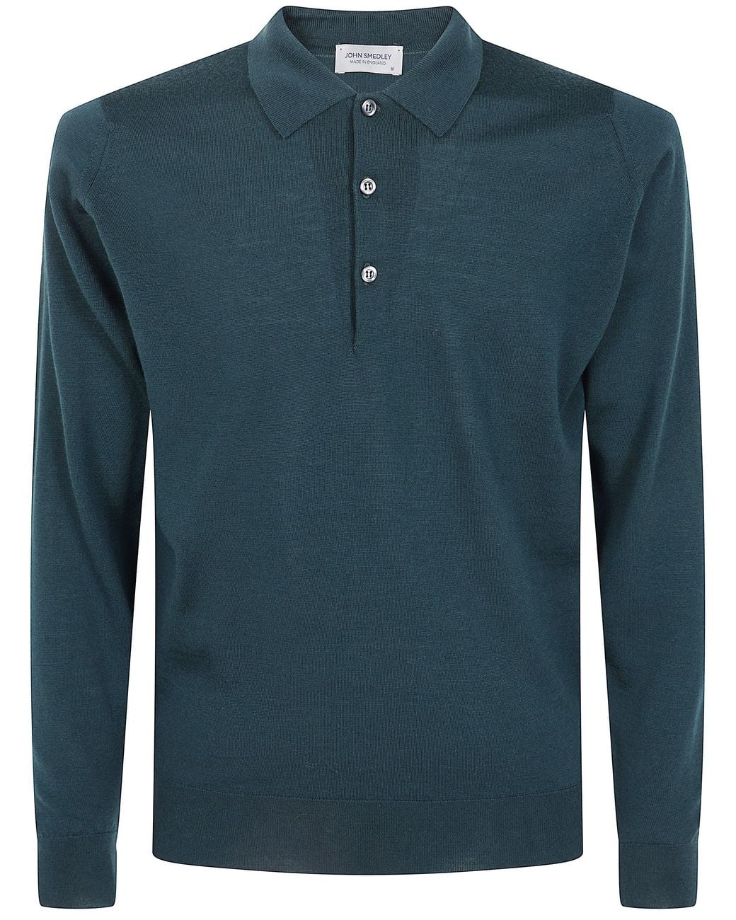 John Smedley Blue Shirt Long Sleeves "Belper" for men