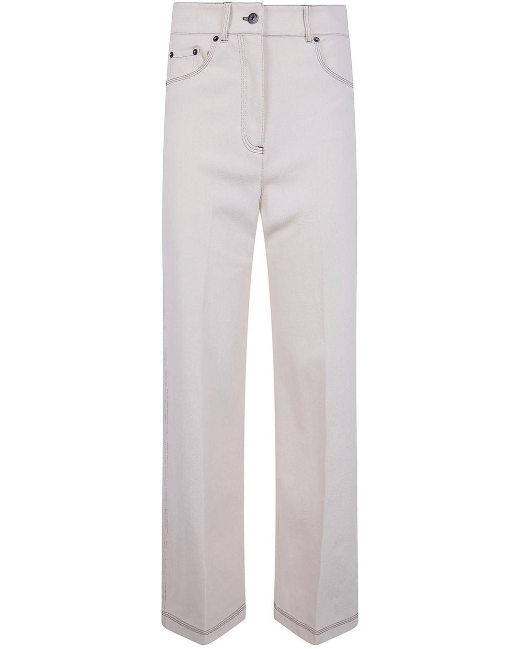Max Mara Pure Gray "Mxpribes" Denim Jersey Trousers