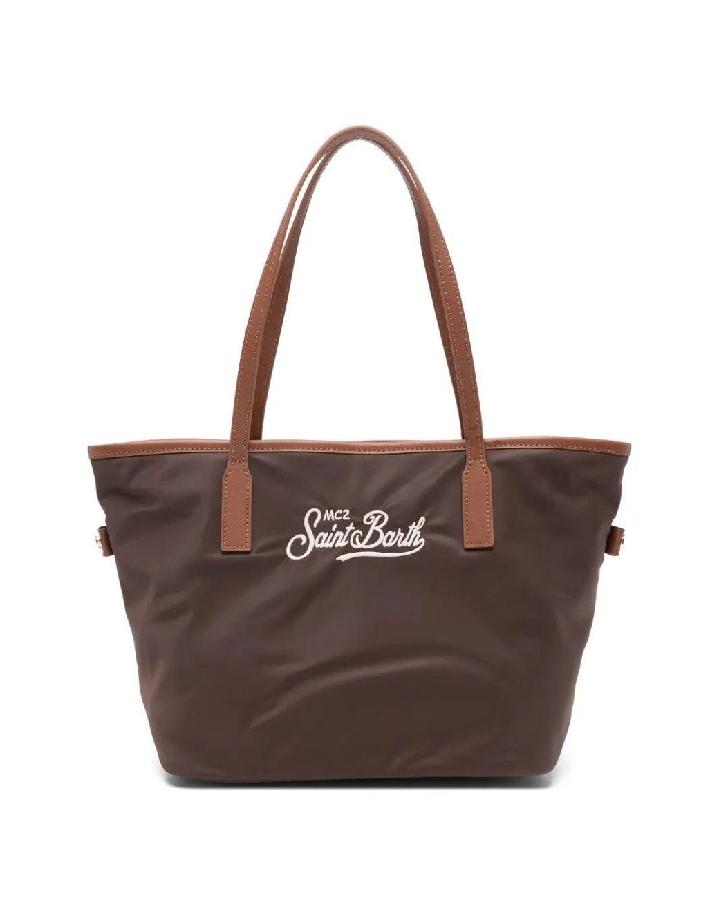 Mc2 Saint Barth Brown Handbag Mid "City Bag Mid Nylon"