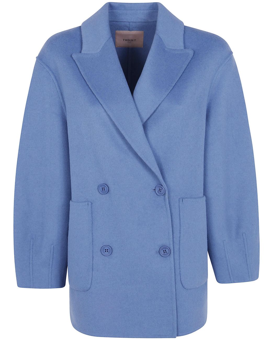 Twinset Blue Coat Double Breasted Peacoat