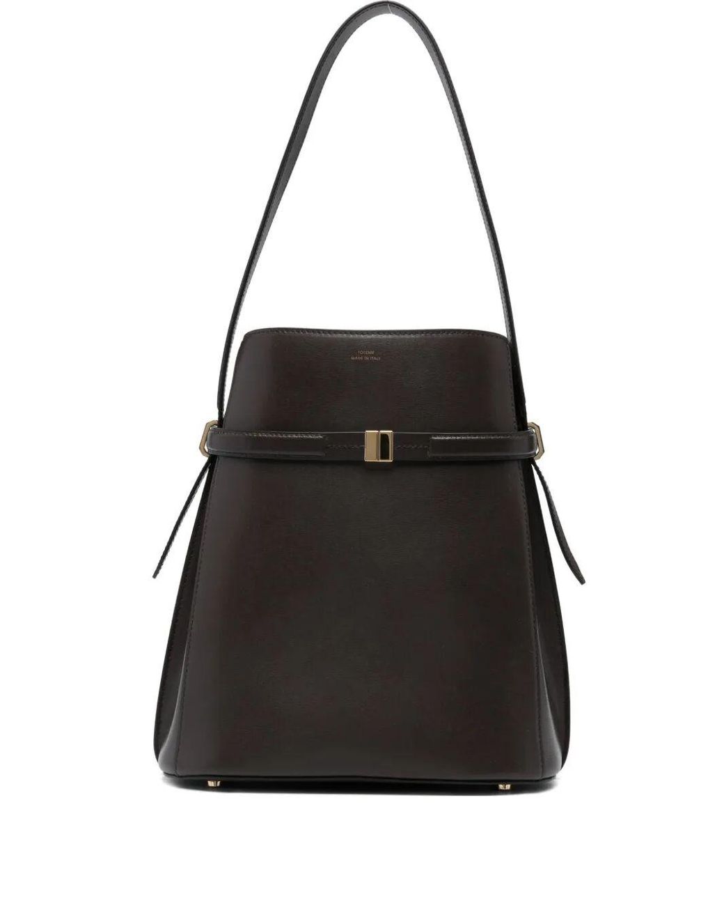 Totême Black "Belted Leather" Bucket Bag