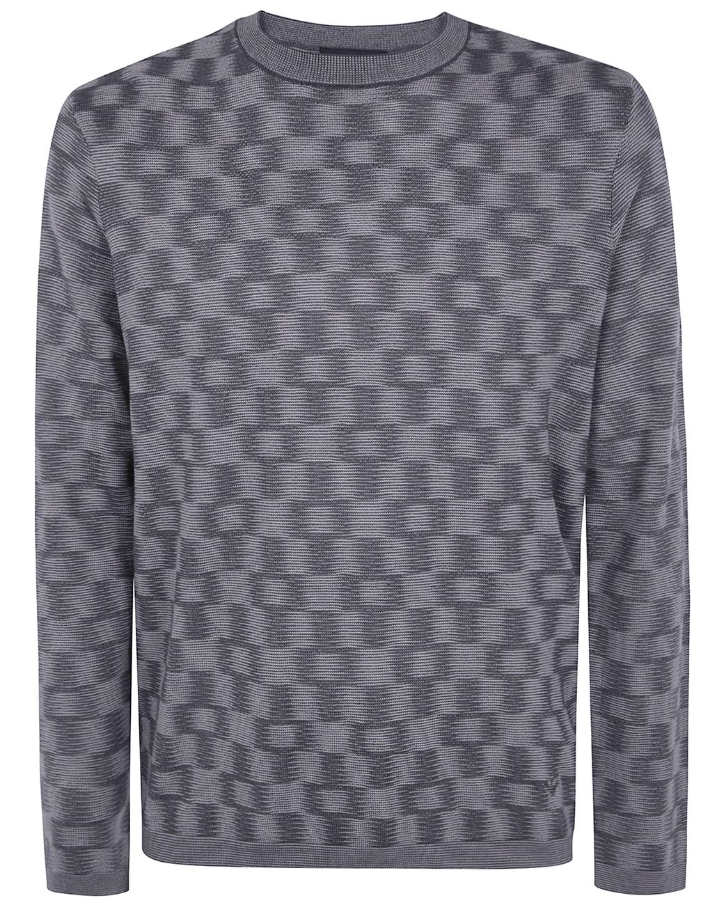 Emporio Armani Gray Round Neck Sweater for men
