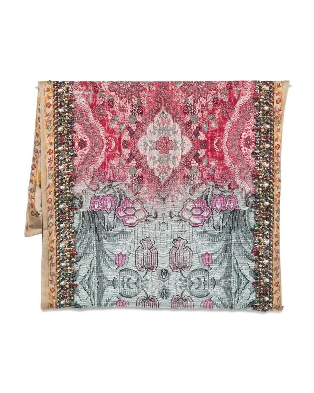 Pierre Louis Mascia Pink "Aloeuw+Wonderful" Scarf Cm 65X190