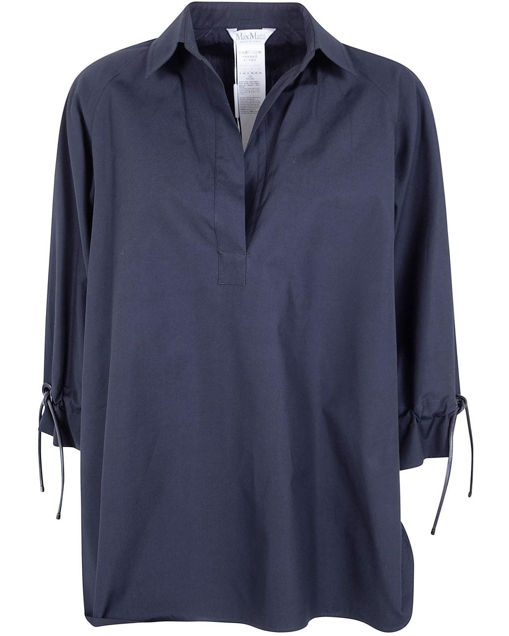 Max Mara Blue "Adorini" Cotton Popeline Oversized Shirt