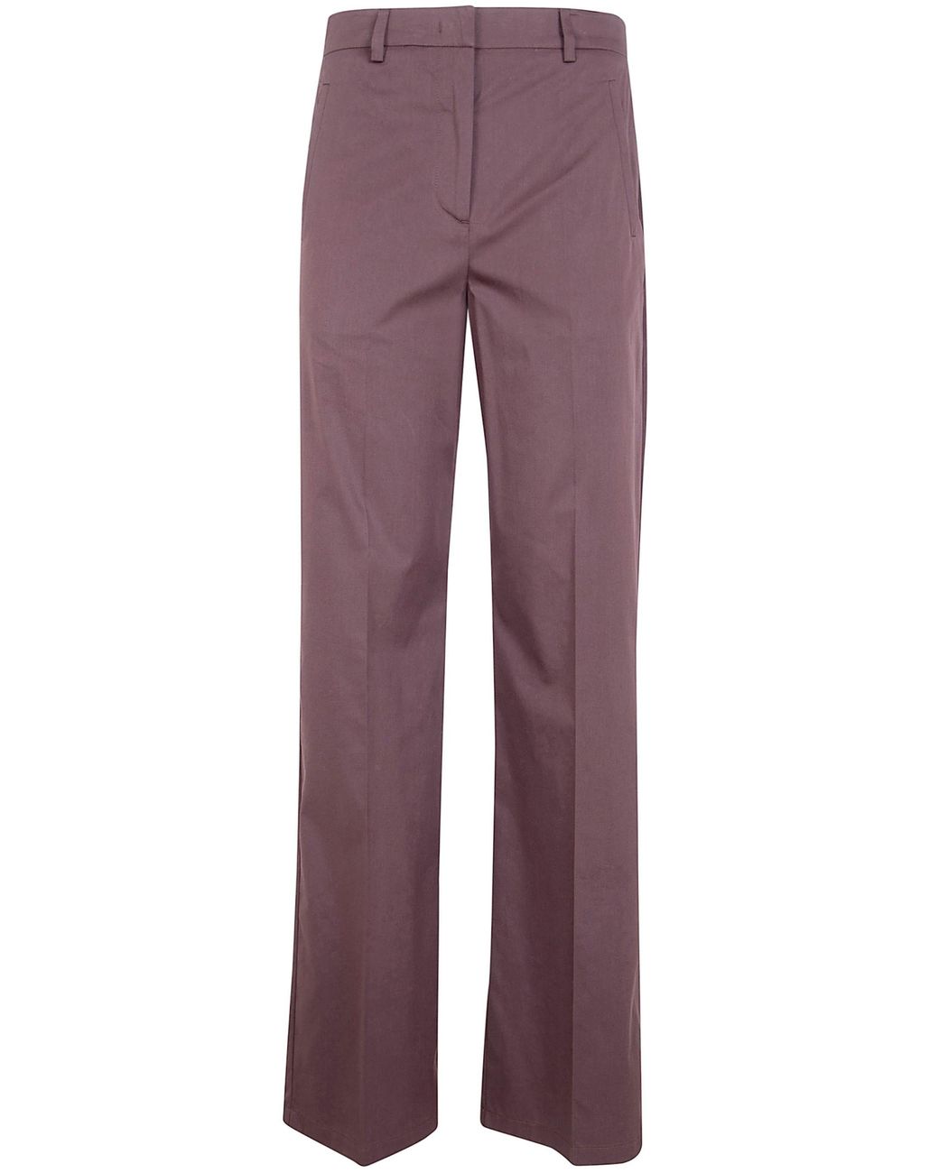 Blugirl Blumarine Purple Light Cotton Straight Fit Trousers