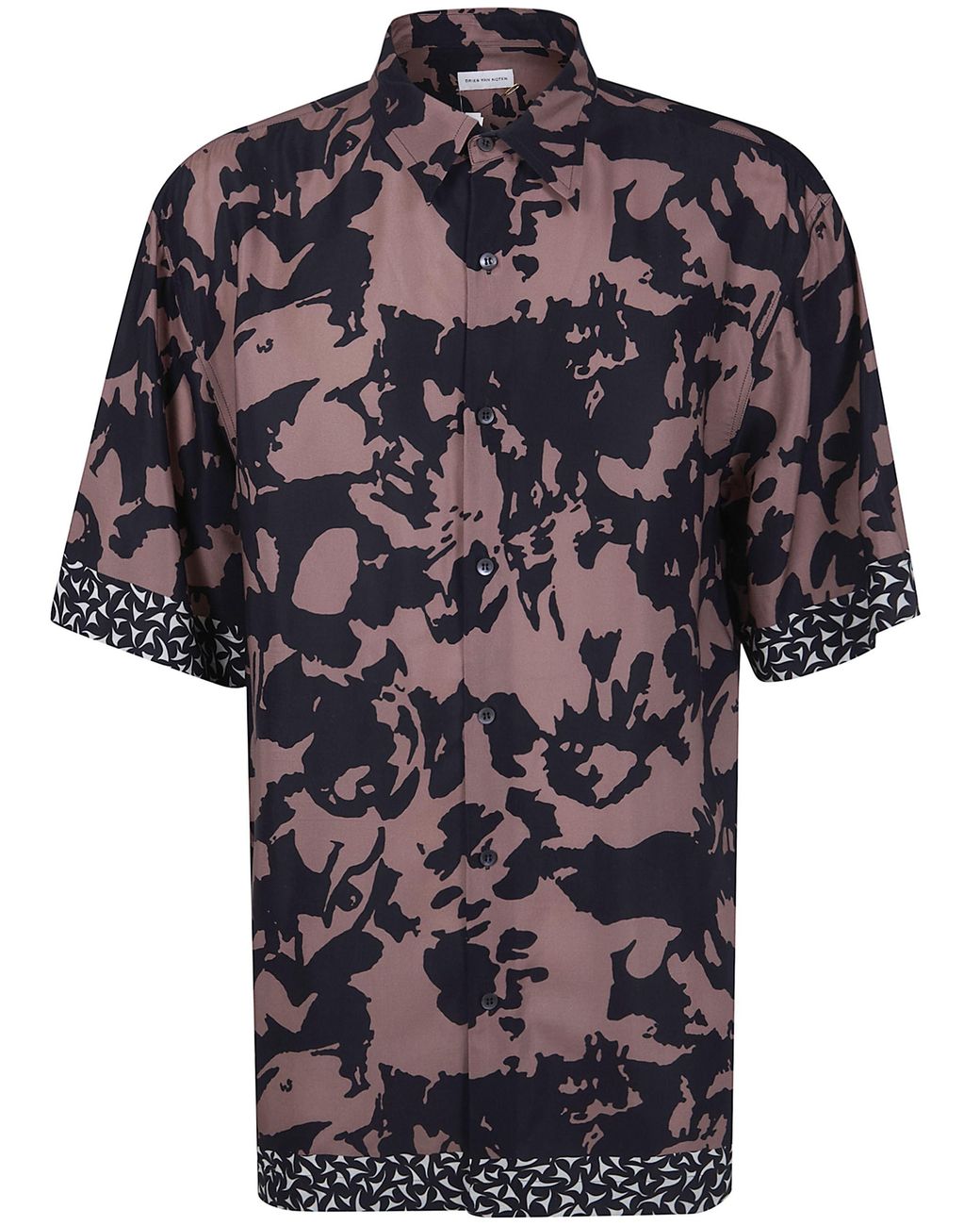 Dries Van Noten Black 'Cassidye' Short Sleeves Print Shirt for men