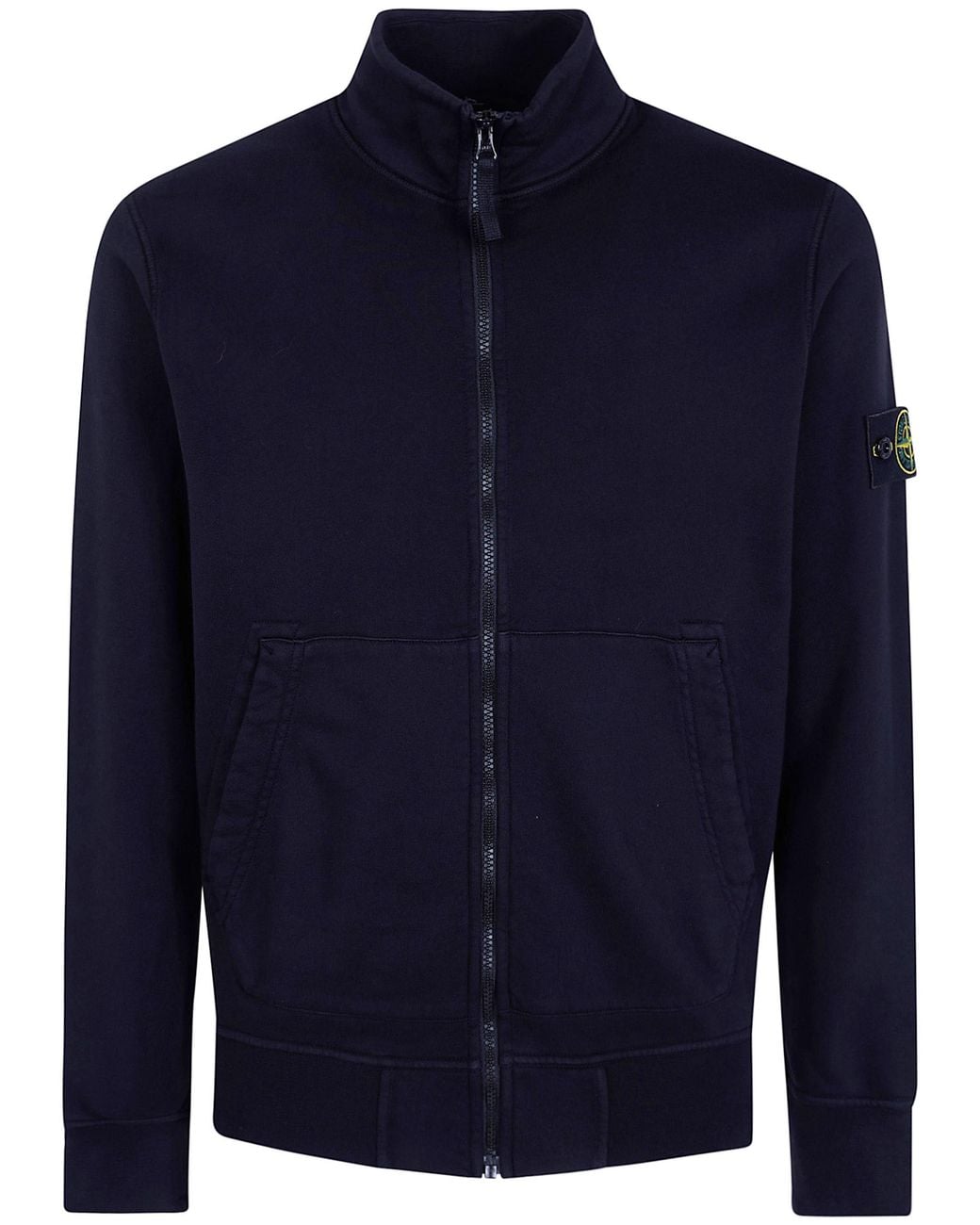 Stone Island Blue Zip Up Classic Cardigan for men