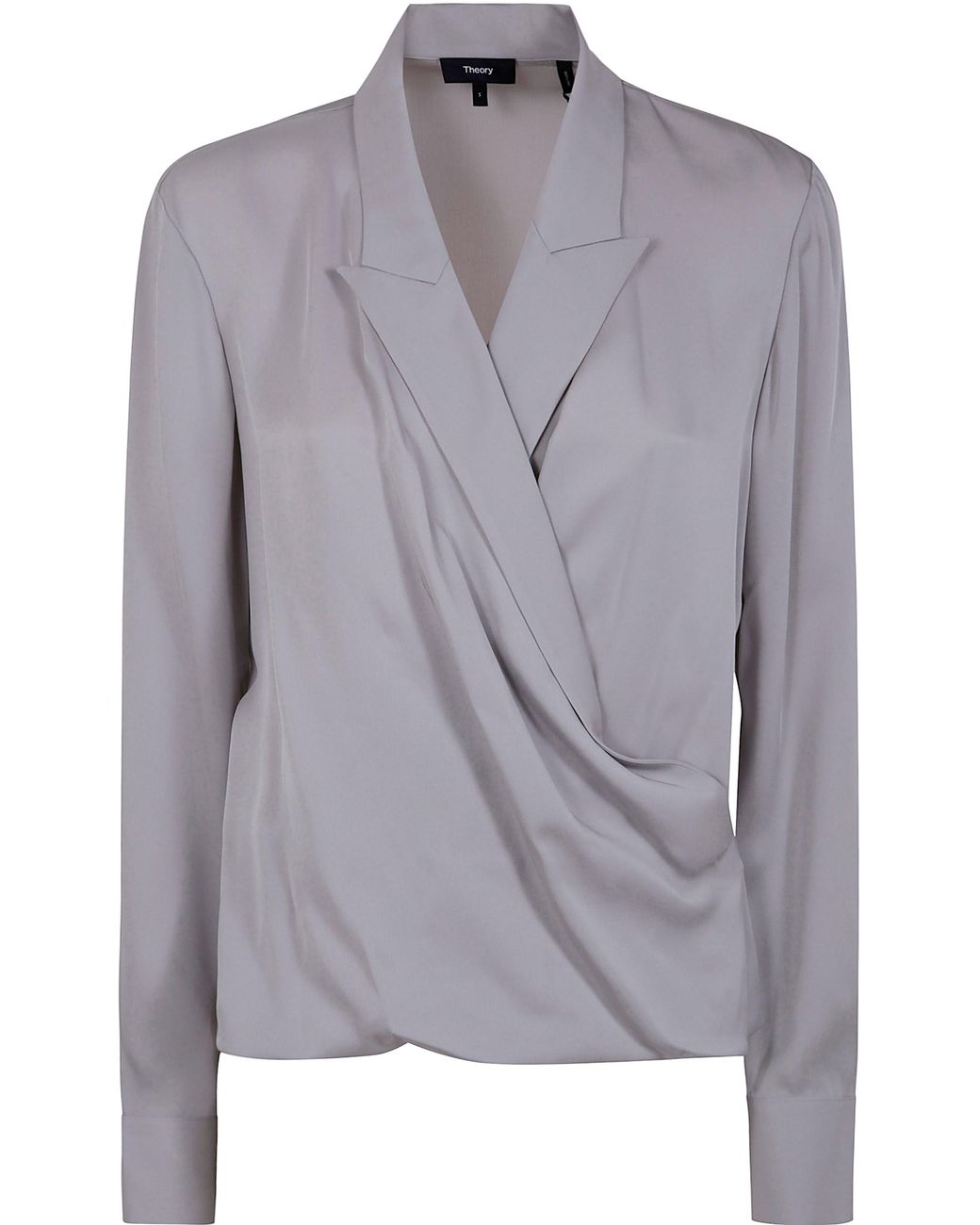 Theory Gray Pk Lapel Wrap Bl. Mod