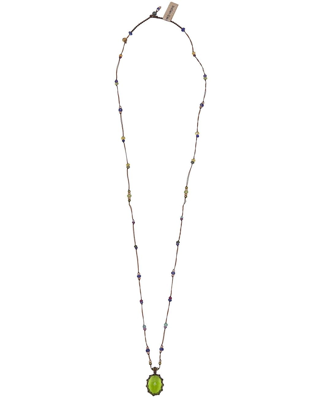 Sharing White Long "Tibetan V" Pendant Necklace