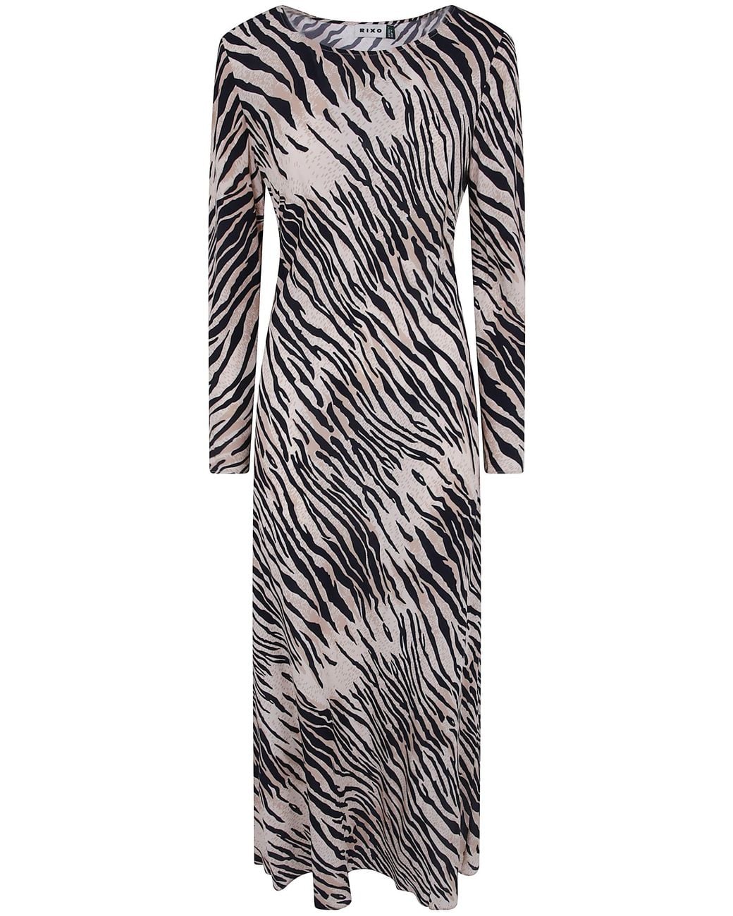Rixo Gray Printed Dress "Amal"