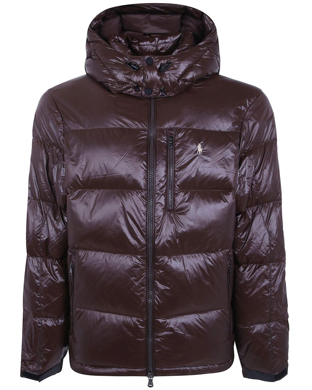 Polo Ralph Lauren Brown Bomber Jacket Insulated Nutmeg Glossy for men