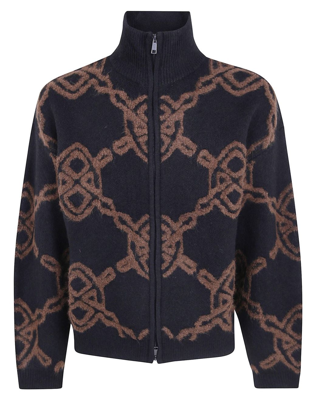 Daily Paper Blue Sweater Zip-Up "Shield Knit" for men