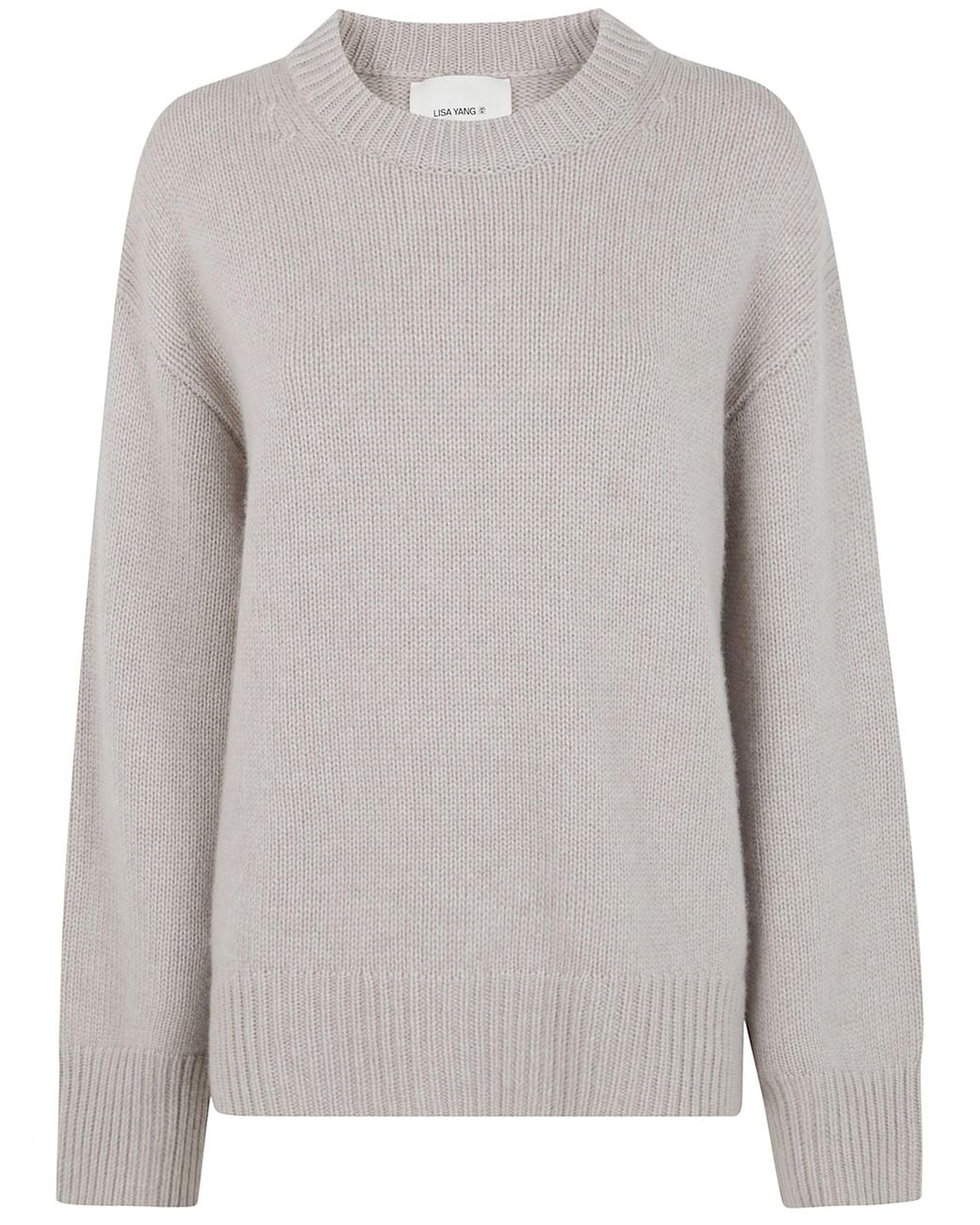 Lisa Yang Gray Sweater 100% Knitted Cashmere "Noor"