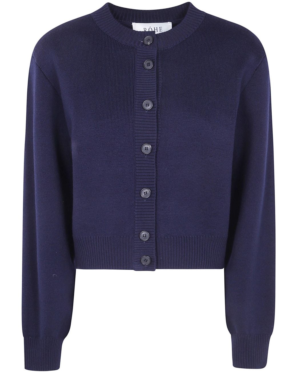 Rohe Blue Sweater Statement Shoulder Cardigan
