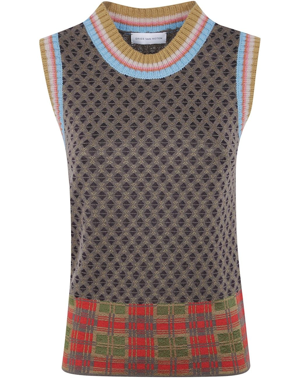 Dries Van Noten Gray Wool Top "Temi"