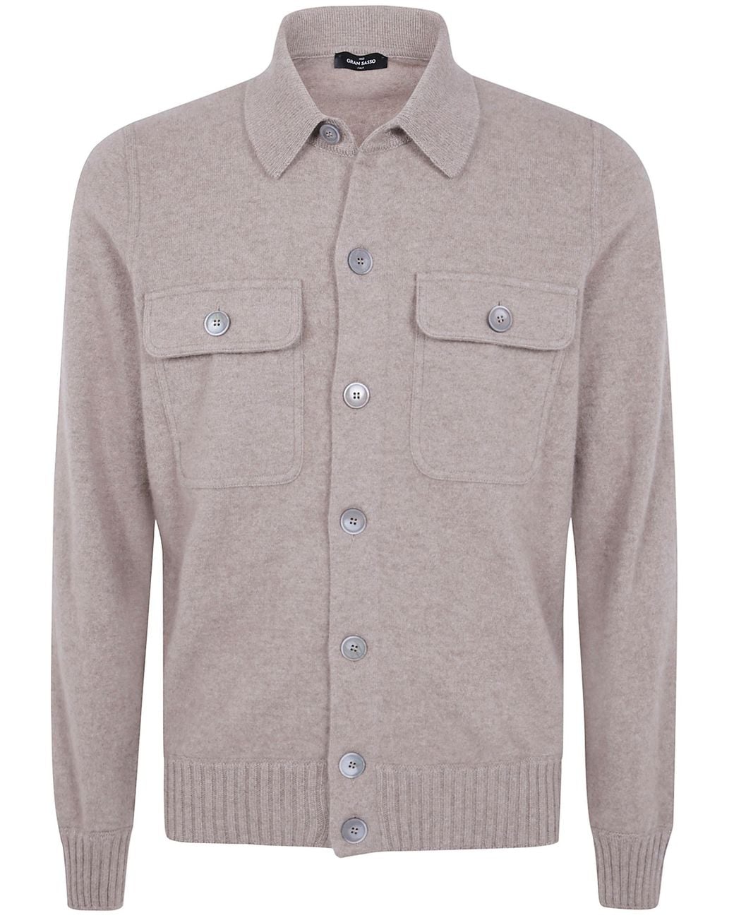 Gran Sasso Gray Shirt Long Sleeves Long Sleeves Shirt for men