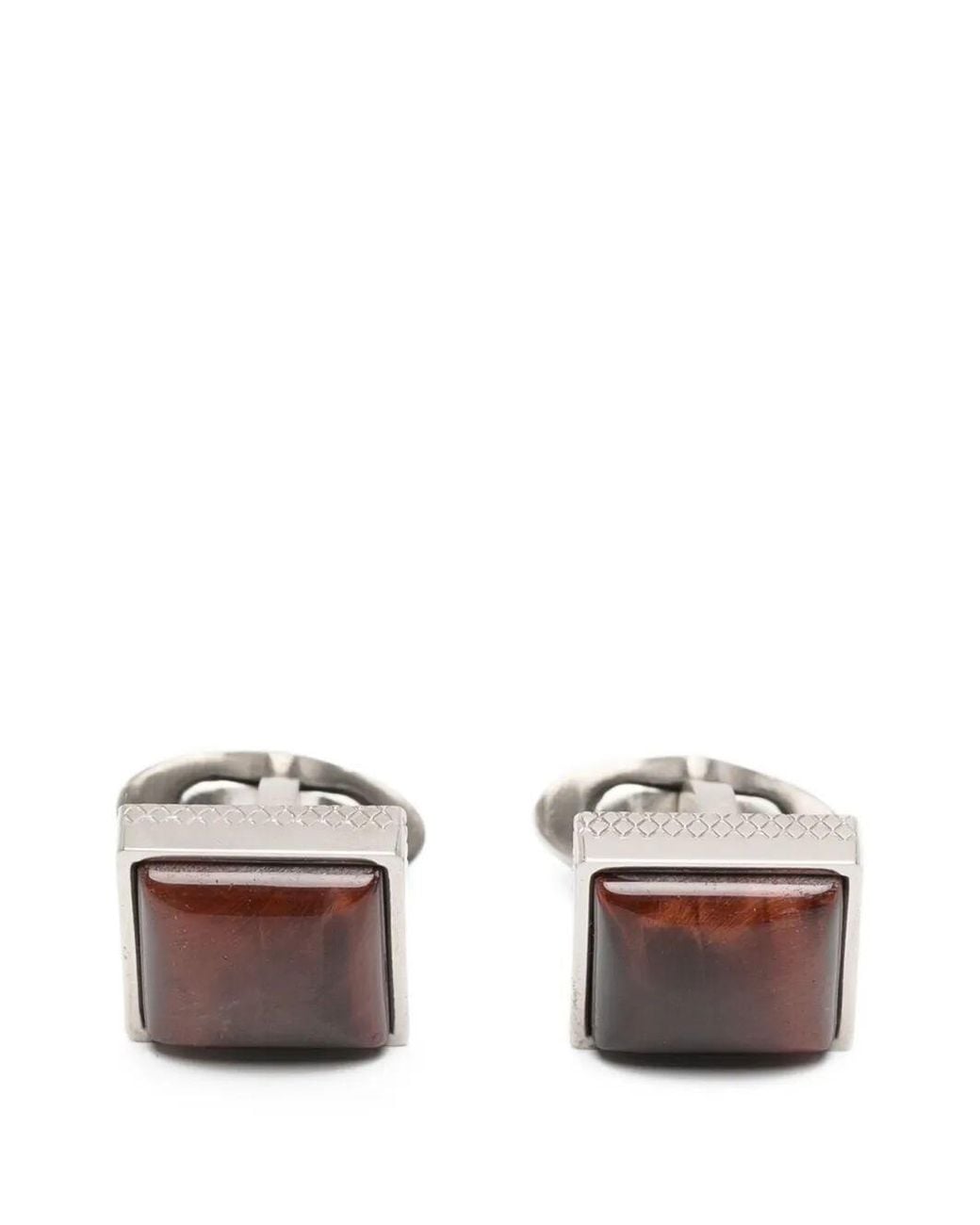 Tateossian White "Titanium Classic" Cufflinks for men