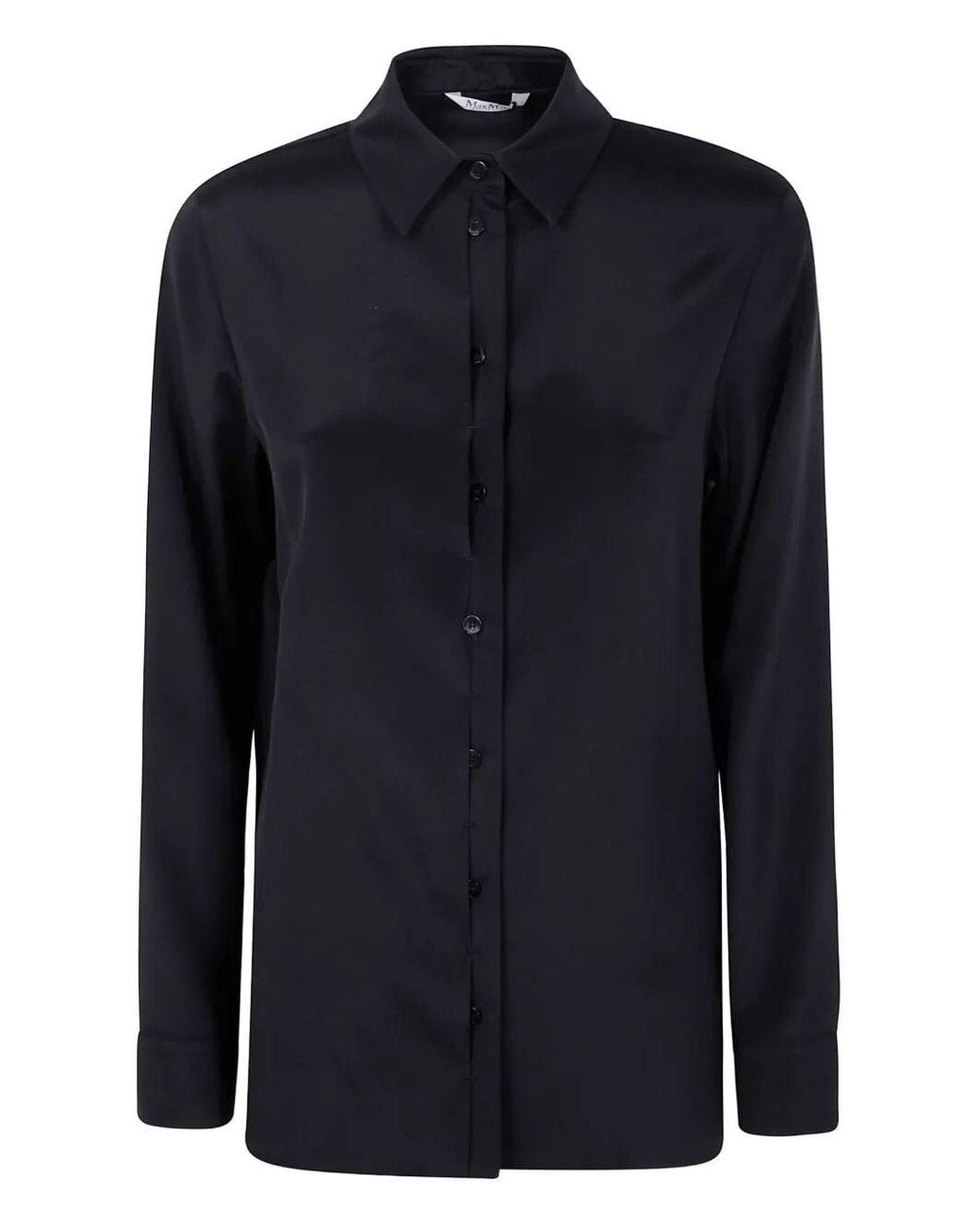 Max Mara Pure Blue Classic Silky Shirt "Avion"