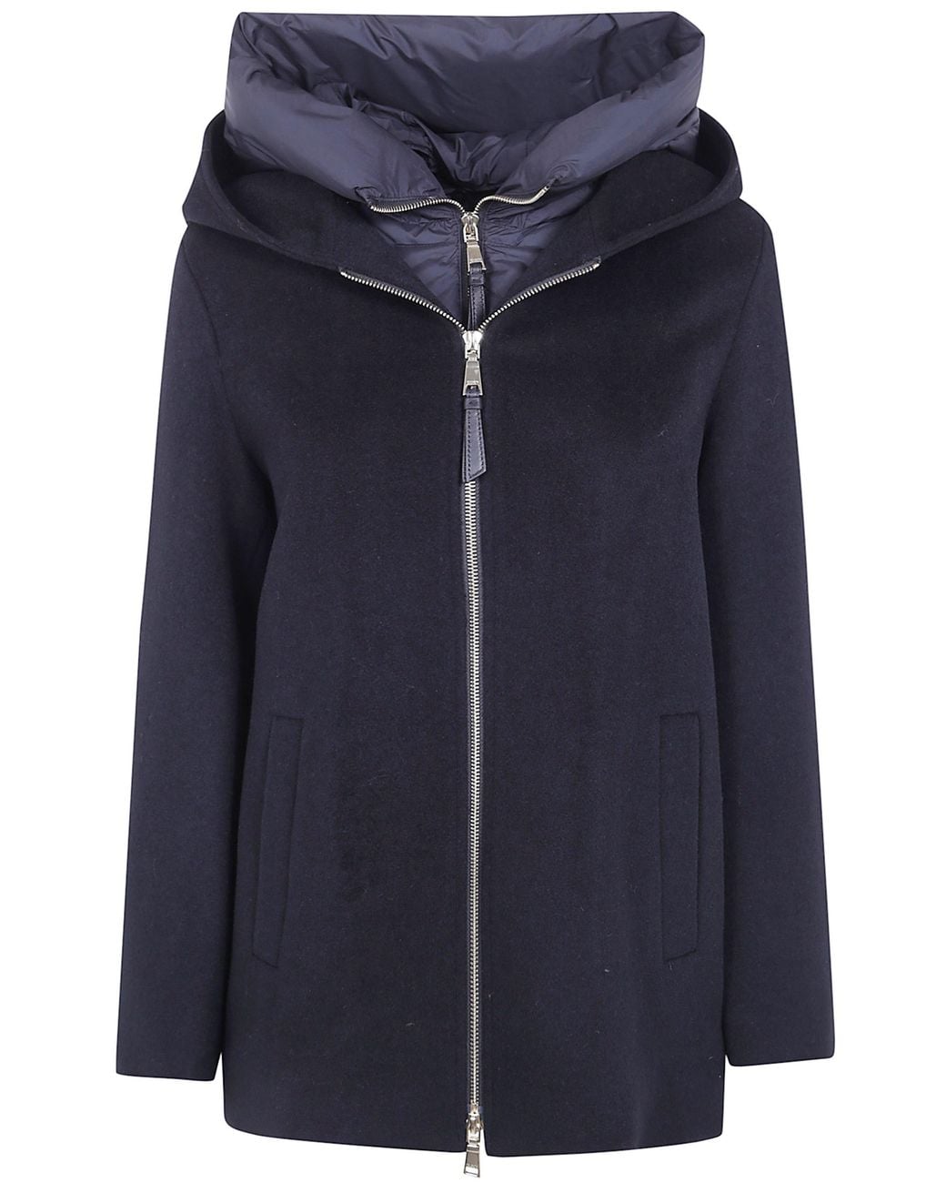 Seventy Blue Coat Nylon Details Short Coat