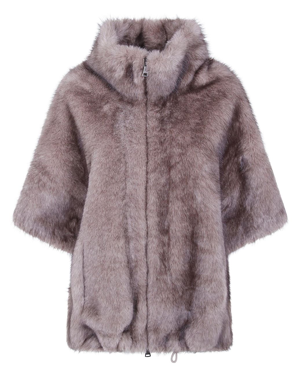 VALENTINI 1972 Purple Cape Eco Fur Zibellino Taupe