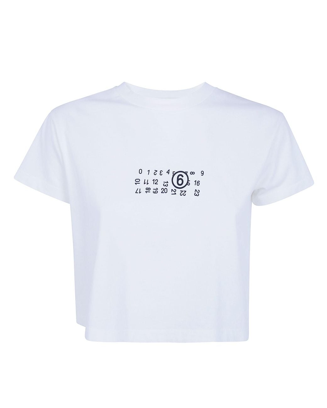 MM6 by Maison Margiela White T-Shirt Basic Cropped "S52Gc0369.M20258 101"