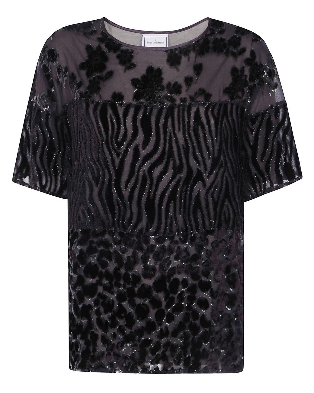Pierre Louis Mascia Black T-Shirt Patchwork "12971"