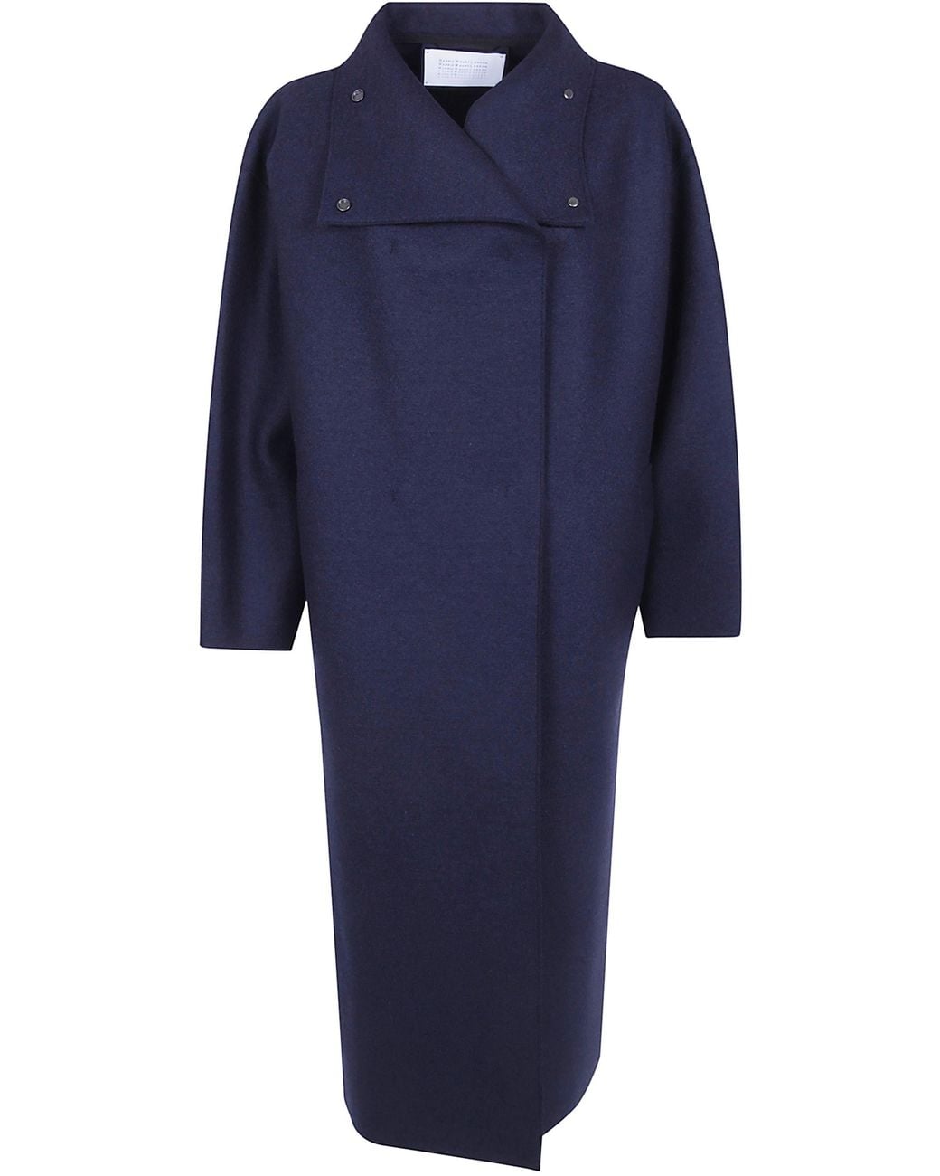 Harris Wharf London Blue Coat Funnel Neck Funnel Neck Oversized Coat