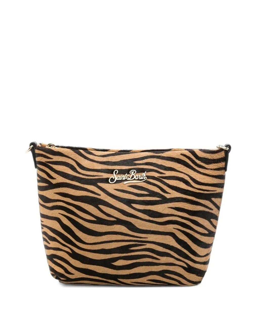 Mc2 Saint Barth Black Shoulder Bag Zebra "Aline"