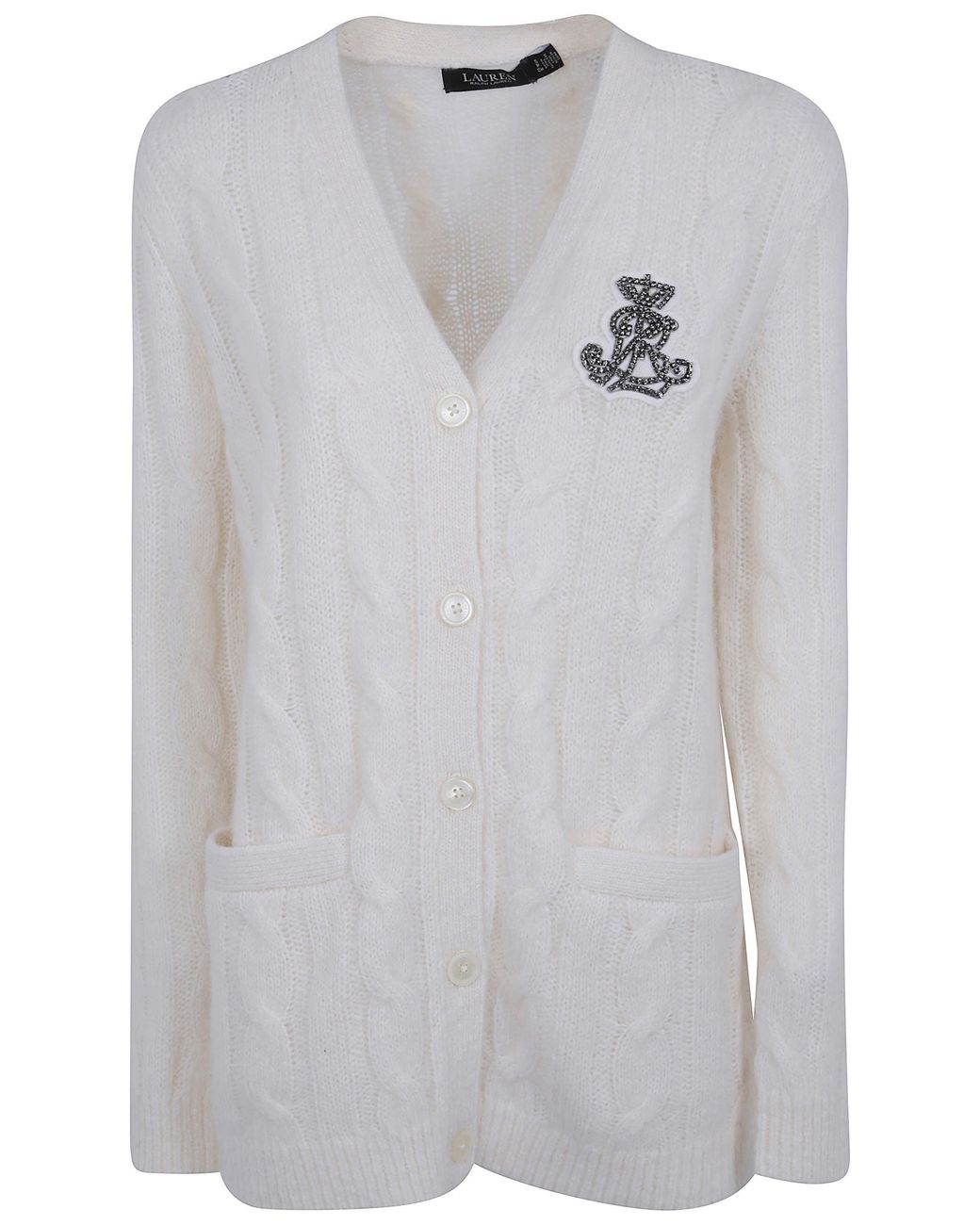 Ralph Lauren Gray Sweater Cardigan Mascarpone Cream