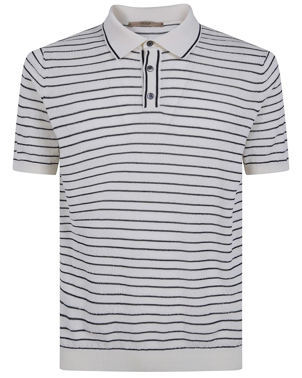 Nuur Gray Two Tone Striped Short Sleeved Polo Neck T-Shirt for men