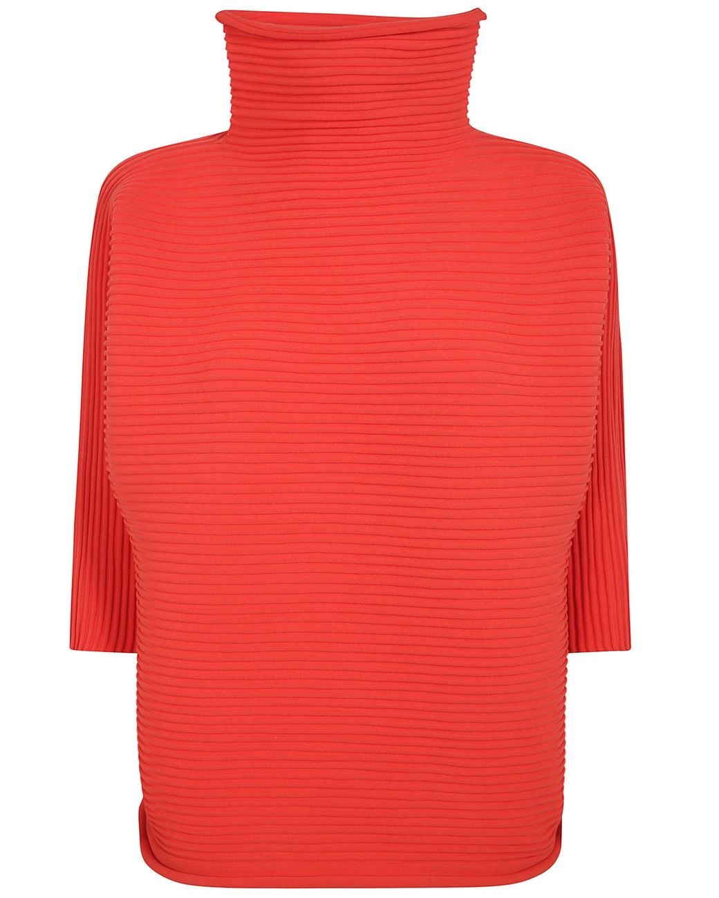 Pleats Please Issey Miyake Red Shirt Zig Zag Knit "Zig Zag Knit"
