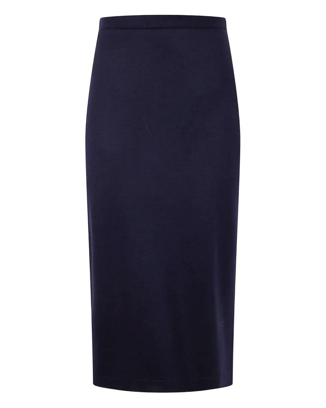 Harris Wharf London Blue Midi Skirt Superfine Merino