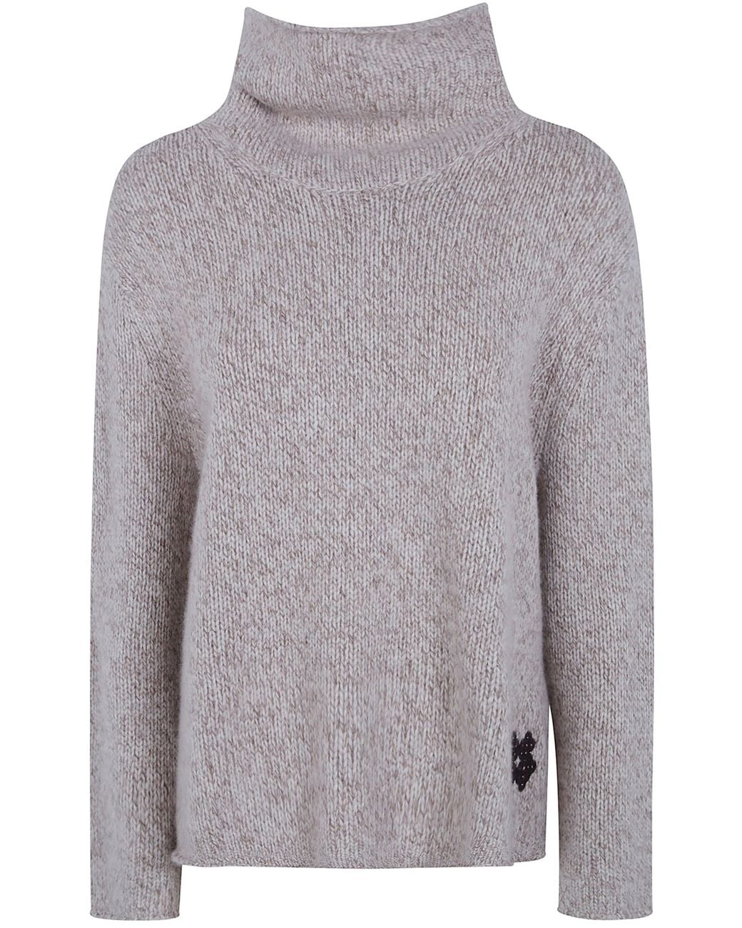 Kujten Gray Sweater Cashmere "Cristy" Crateer Neck