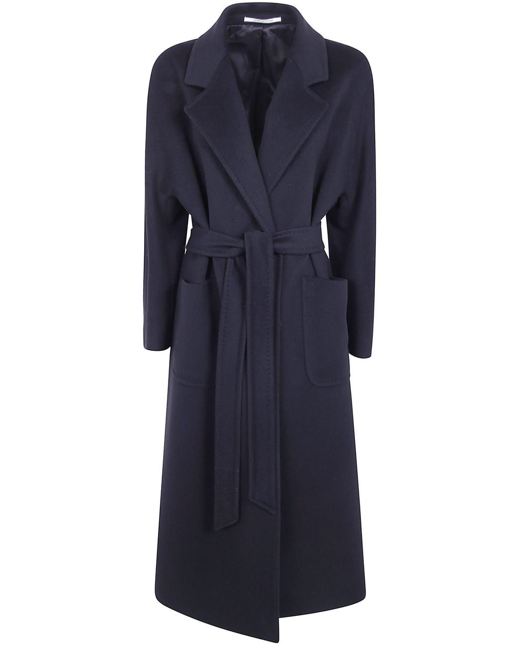 Tagliatore Blue Long Coat Shawl Neck "Charlize"