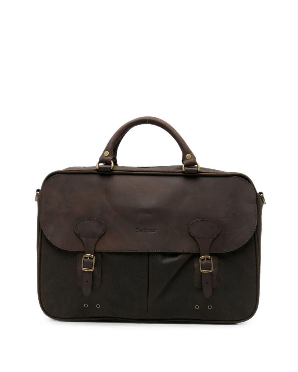 Barbour Black Briefcase Wax Leather "Wax Leather" for men