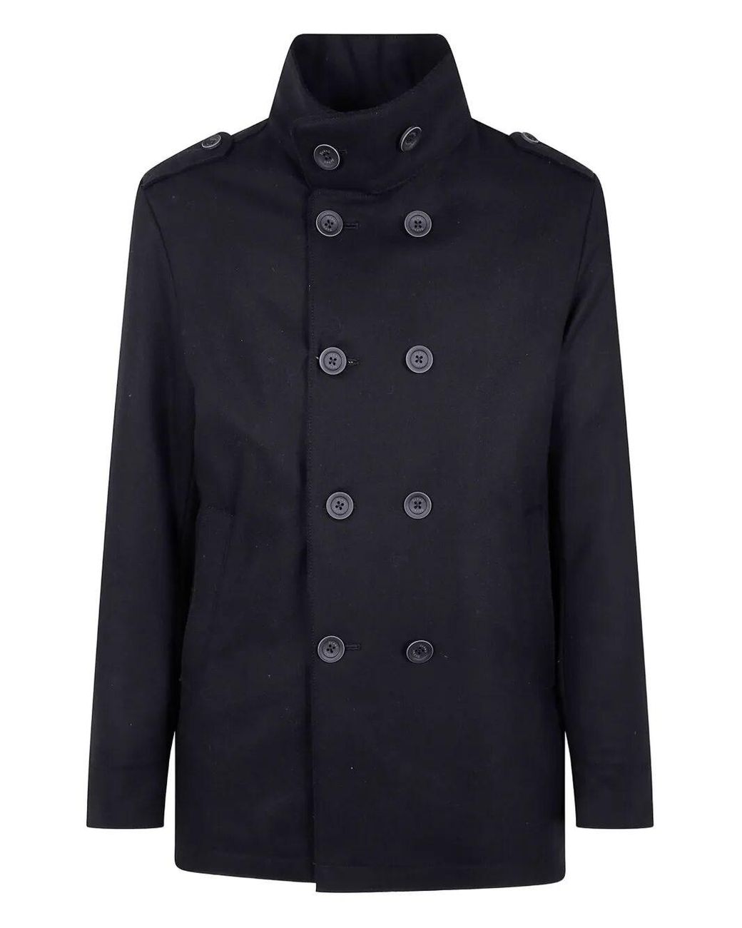 Herno Blue "Military Short Peacoat" Coat for men
