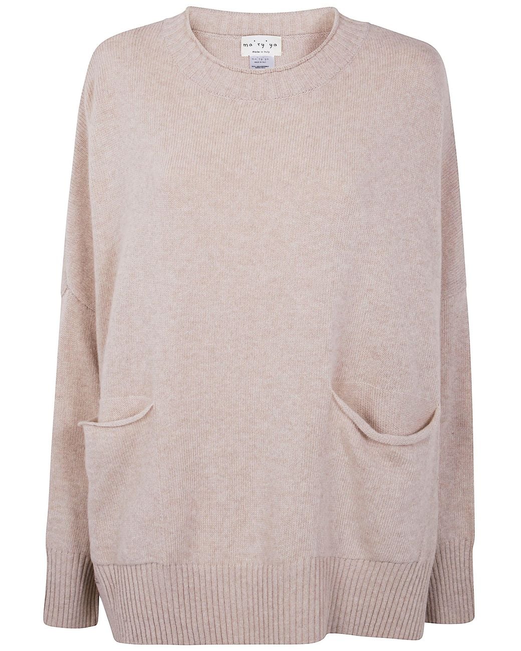 Ma'ry'ya Pink Poncho Round Neck Mix Cash